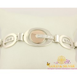 Серебряный браслет с вставкой золота из серебра 925 пробы 19 размер. 149/7